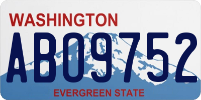WA license plate ABO9752