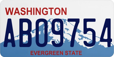 WA license plate ABO9754