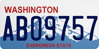WA license plate ABO9757
