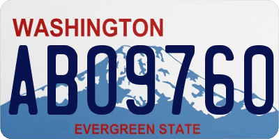 WA license plate ABO9760