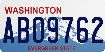 WA license plate ABO9762