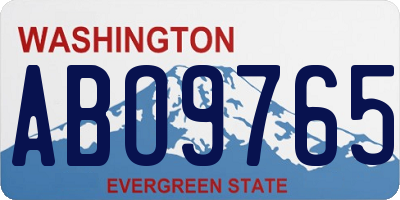 WA license plate ABO9765