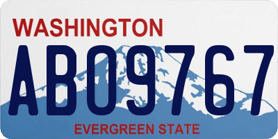 WA license plate ABO9767