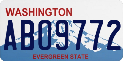 WA license plate ABO9772