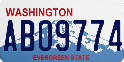 WA license plate ABO9774
