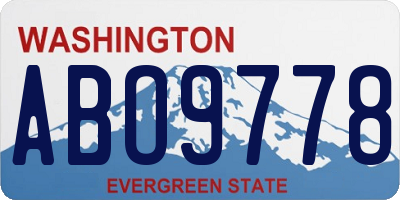 WA license plate ABO9778