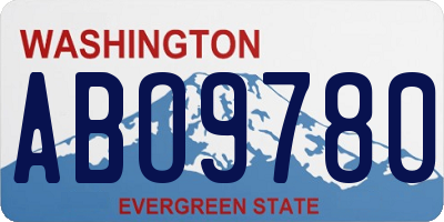 WA license plate ABO9780