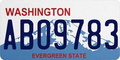 WA license plate ABO9783