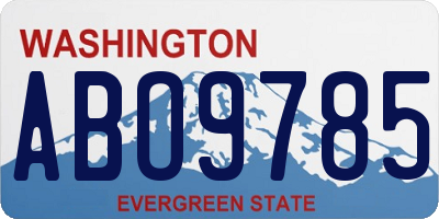 WA license plate ABO9785