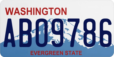 WA license plate ABO9786