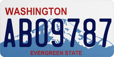 WA license plate ABO9787