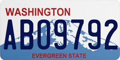 WA license plate ABO9792
