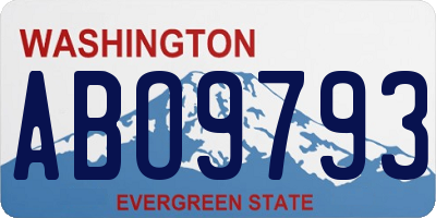 WA license plate ABO9793