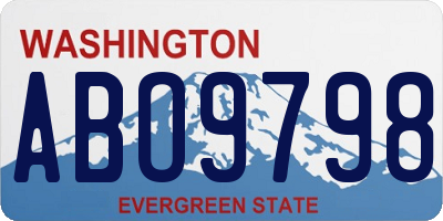 WA license plate ABO9798