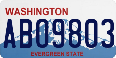WA license plate ABO9803