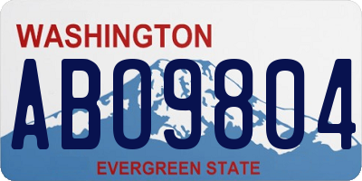 WA license plate ABO9804