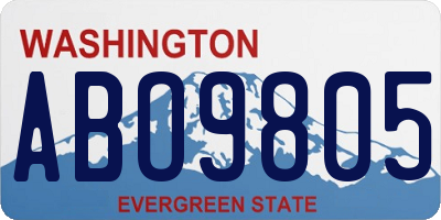 WA license plate ABO9805