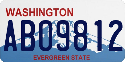 WA license plate ABO9812