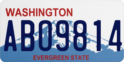 WA license plate ABO9814