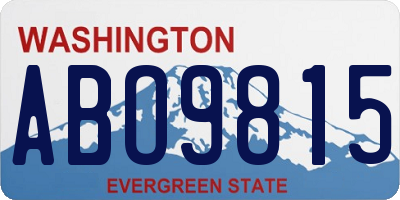 WA license plate ABO9815