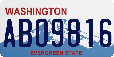 WA license plate ABO9816