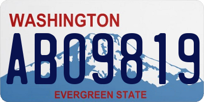 WA license plate ABO9819