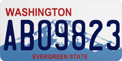 WA license plate ABO9823