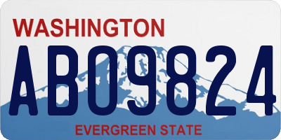 WA license plate ABO9824