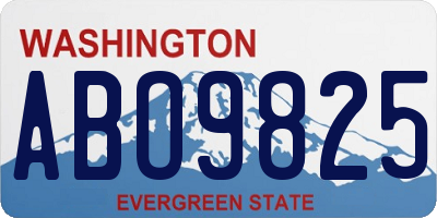 WA license plate ABO9825