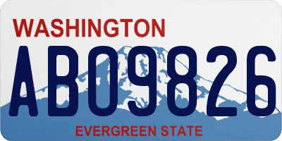 WA license plate ABO9826