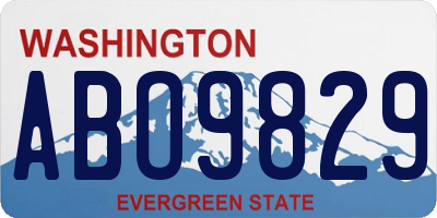 WA license plate ABO9829