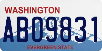 WA license plate ABO9831