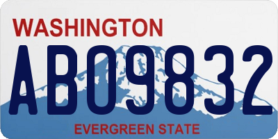 WA license plate ABO9832