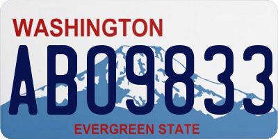 WA license plate ABO9833