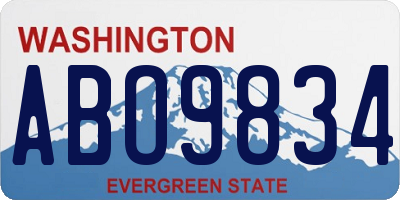 WA license plate ABO9834
