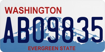 WA license plate ABO9835