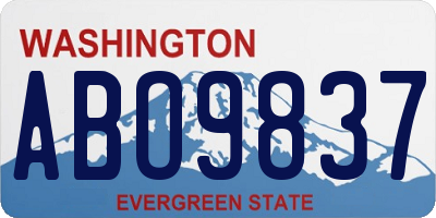WA license plate ABO9837