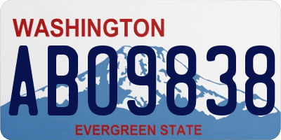 WA license plate ABO9838