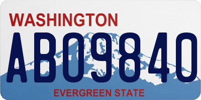 WA license plate ABO9840