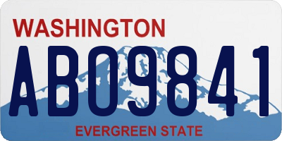 WA license plate ABO9841