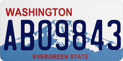 WA license plate ABO9843