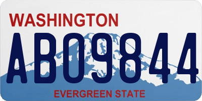 WA license plate ABO9844