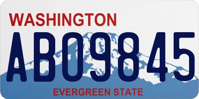 WA license plate ABO9845