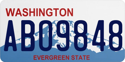 WA license plate ABO9848