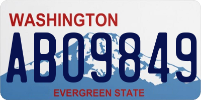 WA license plate ABO9849