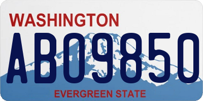 WA license plate ABO9850