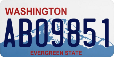 WA license plate ABO9851