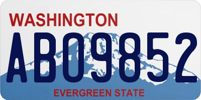 WA license plate ABO9852