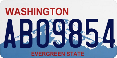 WA license plate ABO9854