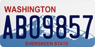 WA license plate ABO9857
